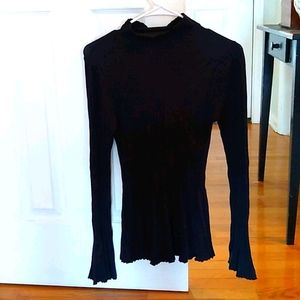 Navy Lettuce Hem Sweater